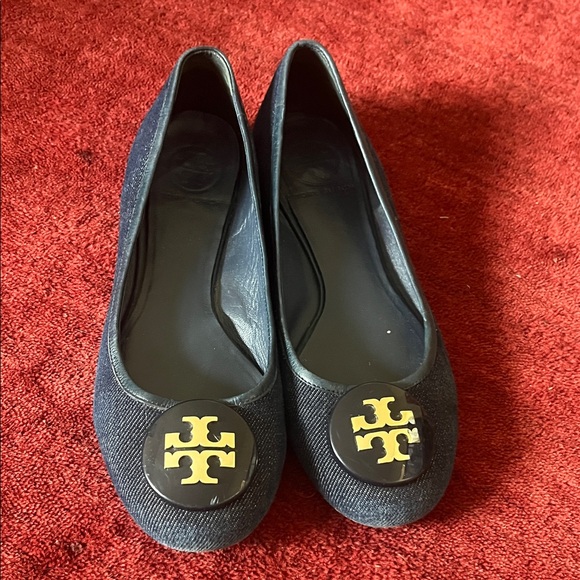 Tory Burch Shoes - Tory Burch Quinn Ballet Flats Denim Navy